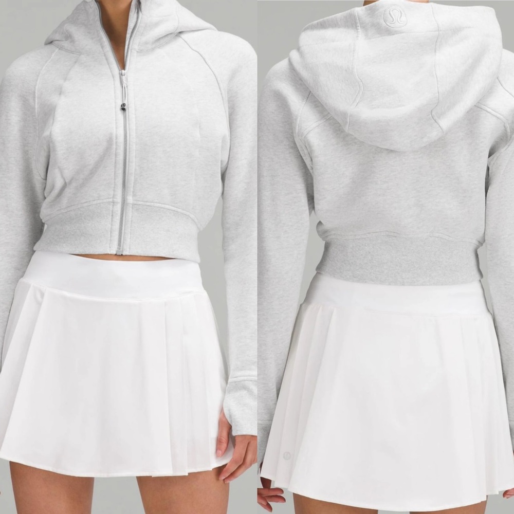 Lululemon Scuba Full-Zip Cropped Hoodie Heathered Core Ultra Light Grey Size 6